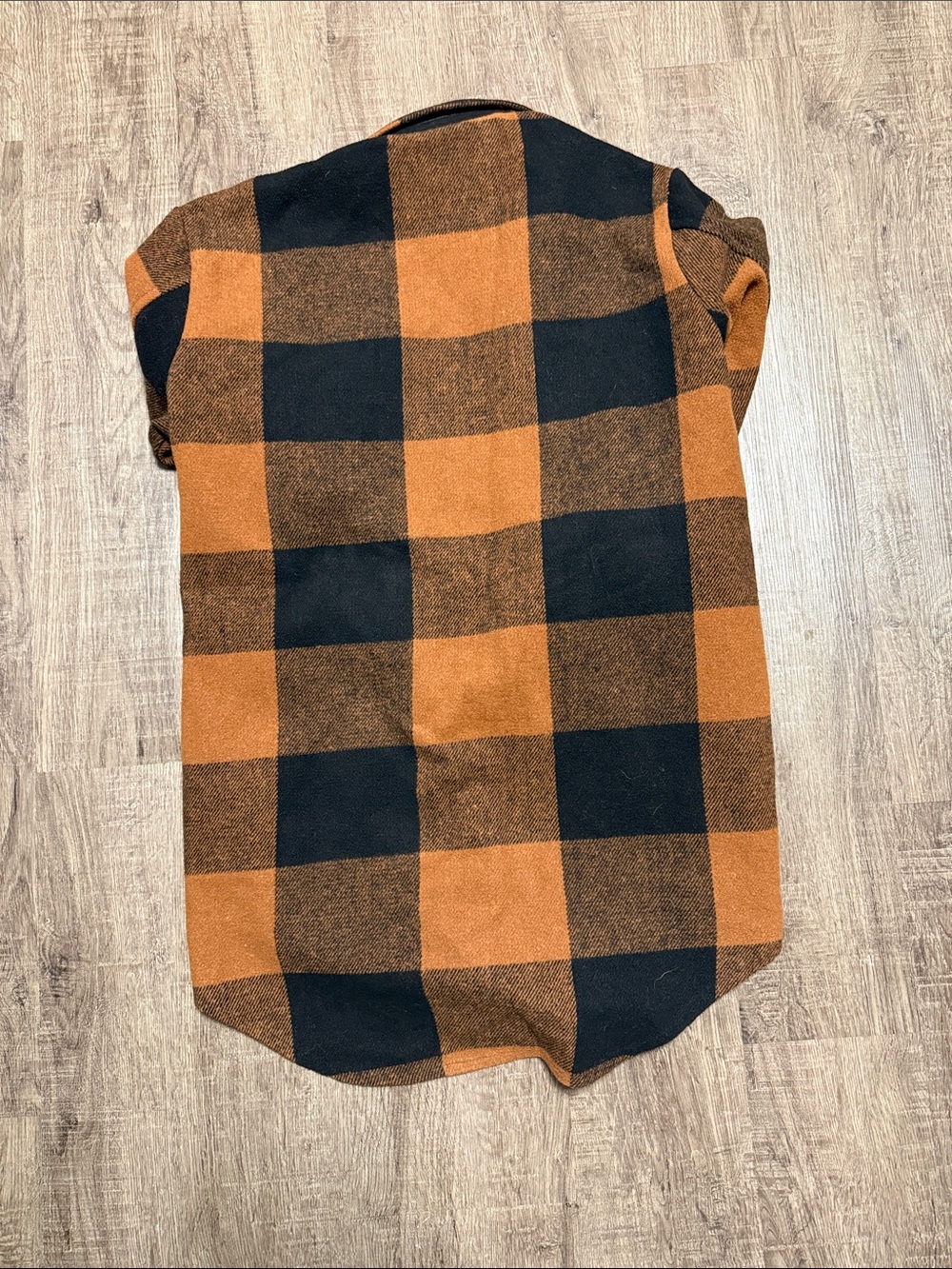 Rust and Black Buffalo Plaid Button-Up Shacket - Picture 3 of 4
